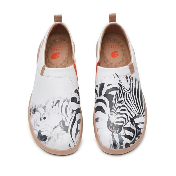 UIN Men's Travel Walking Shoes MICROFIBER LEATHER(PSYCHEDELIC ZEBRA)New No Box - Picture 1 of 11